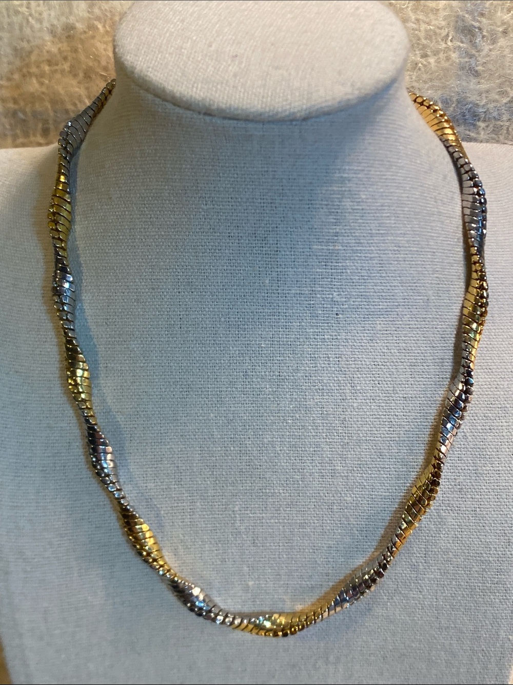 Vintage FAC Fifth Avenue Collection Two-Tone Snake Chain Necklace